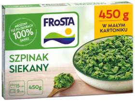 Mrożony szpinak siekany w kształcie serduszek – mrożony szpinak