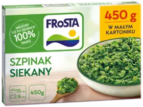 Mrożony szpinak siekany w kształcie serduszek – mrożony szpinak