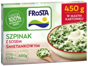 Mrożony szpinak z sosem śmietankowym – tylko 49 kcal/100 g