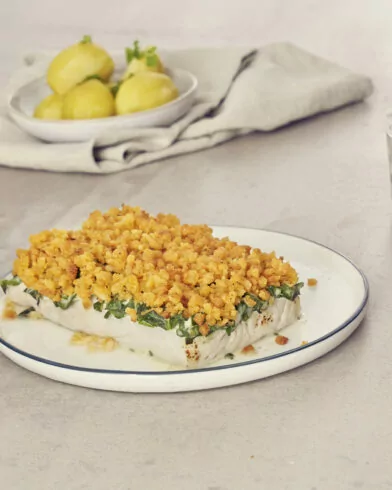 Ryba z pieca ze szpinakiem