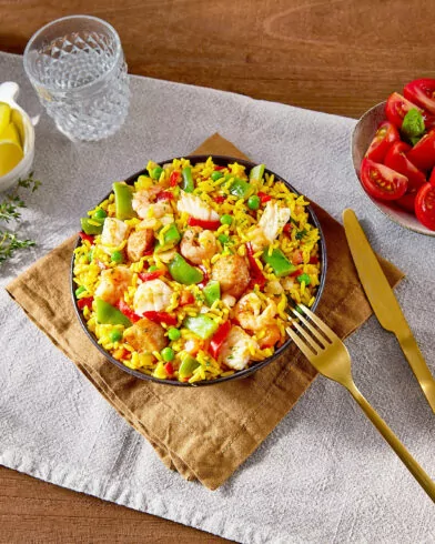 Paella - Danie z krewetkami po hiszpańsku