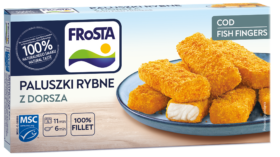 Paluszki rybne z dorsza w złocistej panierce, od FRoSTY