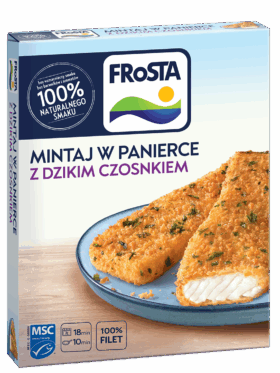 Mintaj w panierce z dzikim czosnkiem