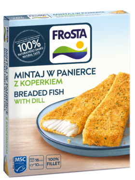 Mintaj z koperkiem, podsmażany, w chrupiącej panierce